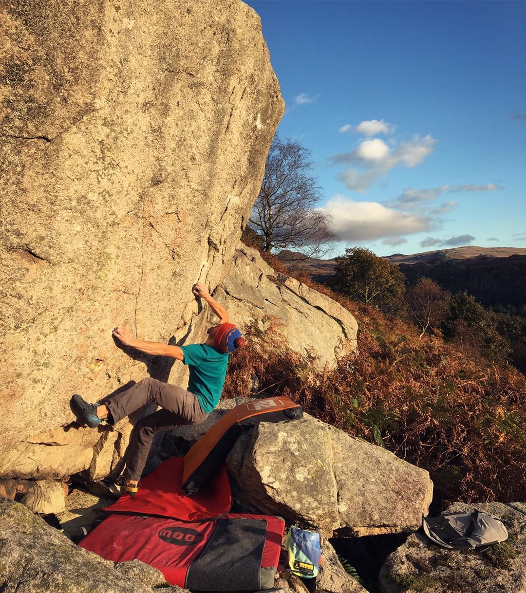 New problem on the Afro Boulder Hollinghead Crag